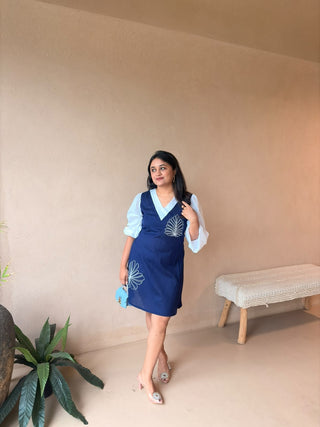 Embroidered shirt dress