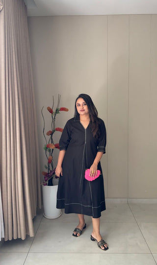 Black A line Anchor Dress