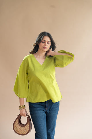 Neon Green Bell Sleeves top