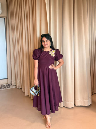 Patch Work Flared Dress