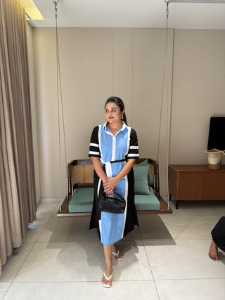 Panel Dress Black & Blue