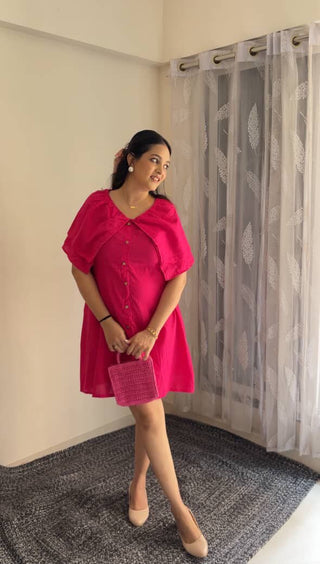 V Neck Front Flap Dress
