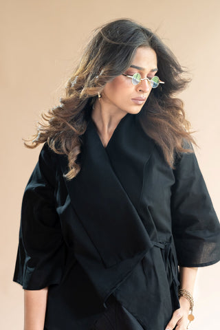 Black Over Lap Co-ord Set
