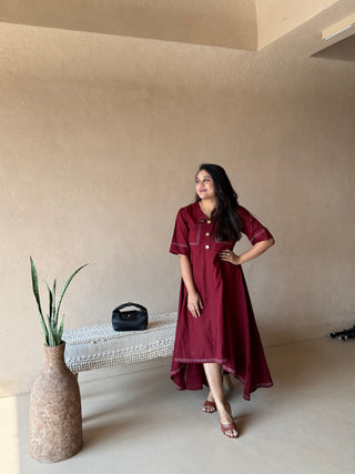 Maroon Anchor Updown Dress