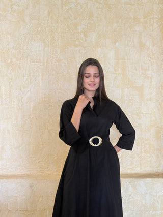 Shirt Dress Black With Belt