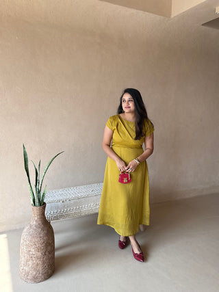 Butter Yellow Silk Dress