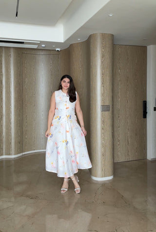 Waist Coat Floral Top & Skirt