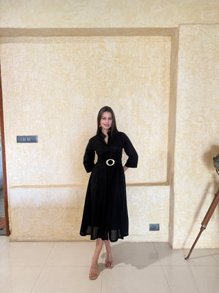 Shirt Dress Black With Belt