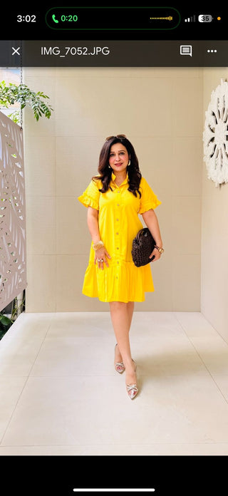 Summery Yellow Frill Dress