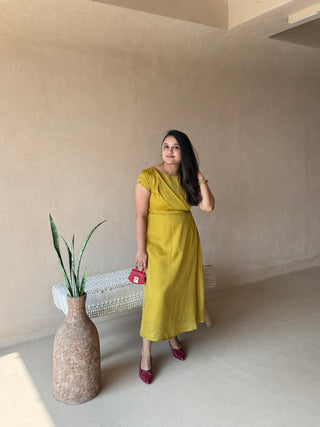 Butter Yellow Silk Dress