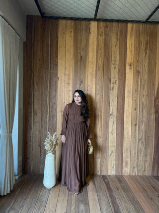 Brown Pleated Gown