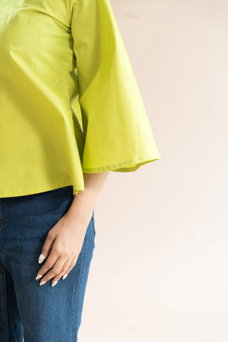 Neon Green Bell Sleeves top