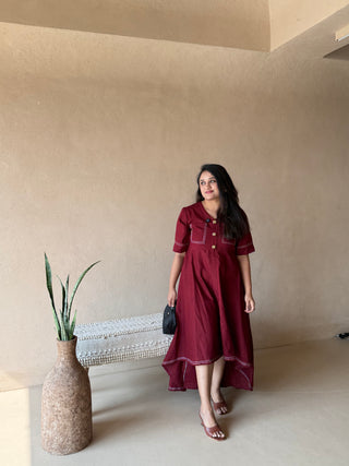 Maroon Anchor Updown Dress