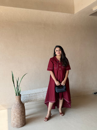 Maroon Anchor Updown Dress