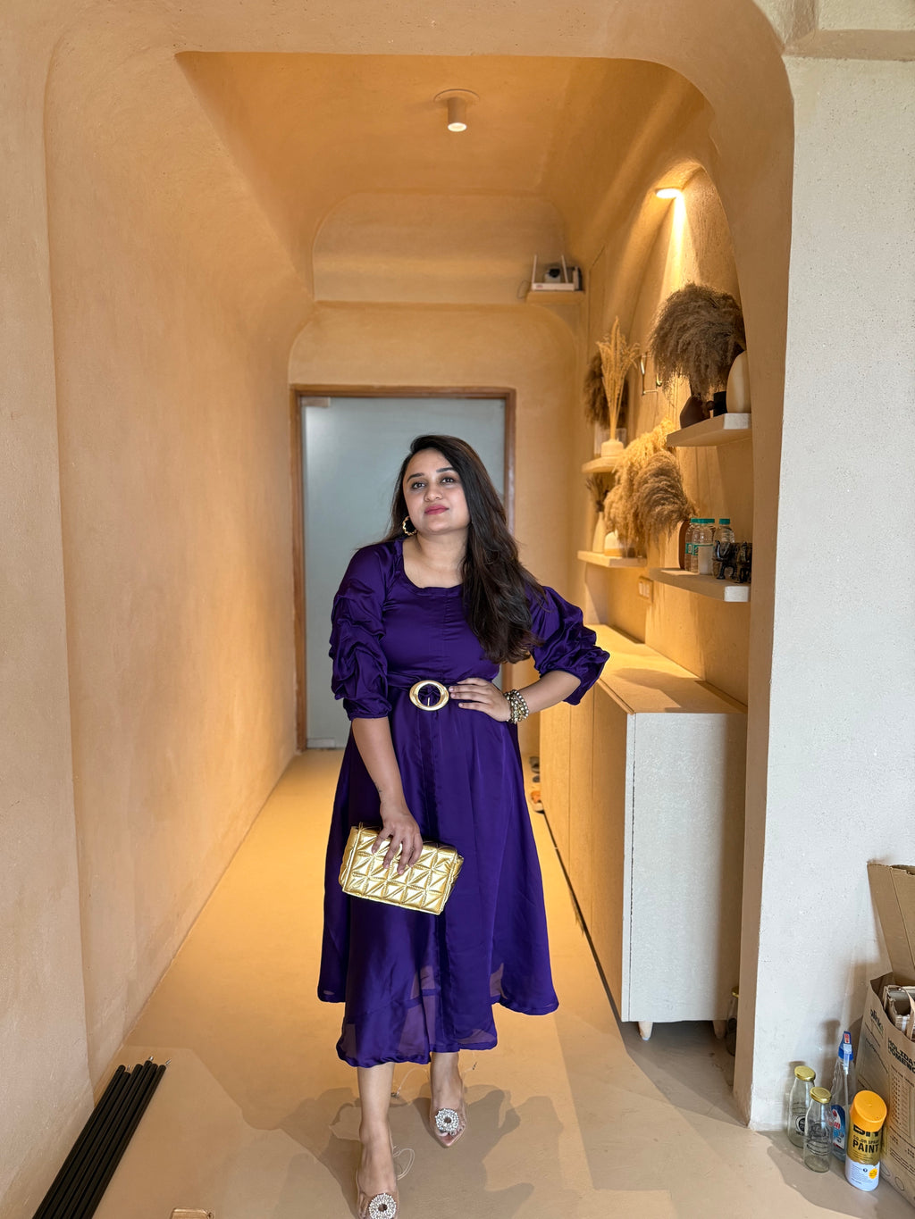 Dark Purple Silk Dress – Panila Fashion