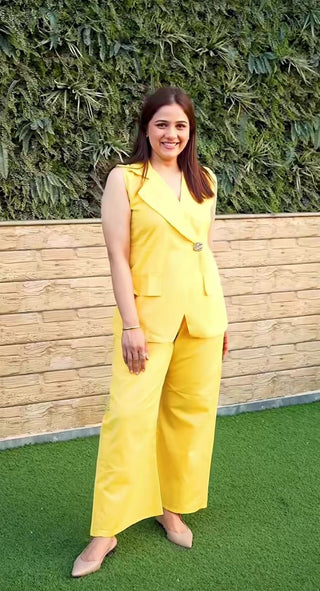 Butter Yellow Blazer Co-ord set