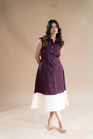 Dual Colour Magenta Dress