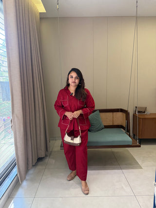 Dark Maroon Anchor Co-ord set