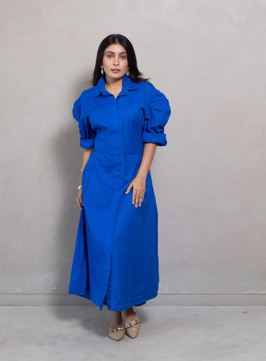 Shirt Dress in Royalblue