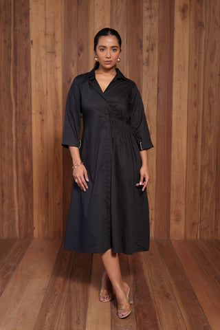 Side Smoking Shirt Dress