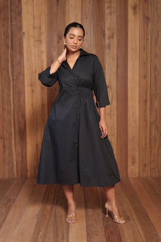 Side Smoking Shirt Dress