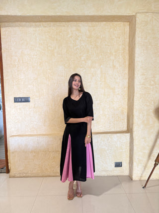 Black & Pink Pannel Dress