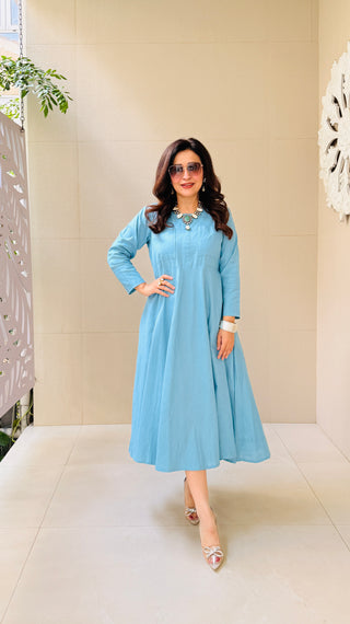 Flared Powder Blue Dress