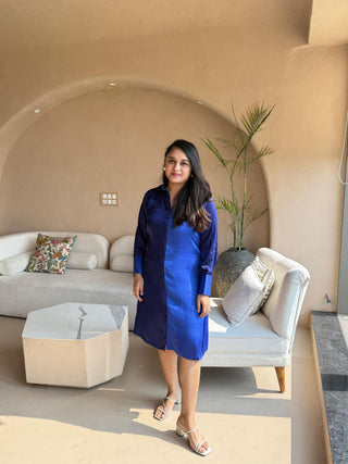 Dual color silk shirt