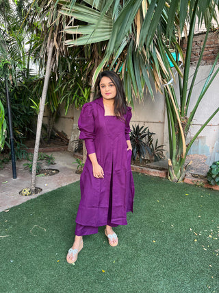 Purple Long Top Coord Set