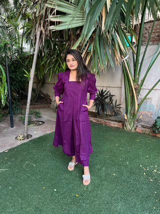 Purple Long Top Coord Set
