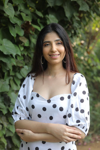 Off Shoulder Polka Dots Dress