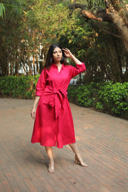 Front tie Shirt Dress