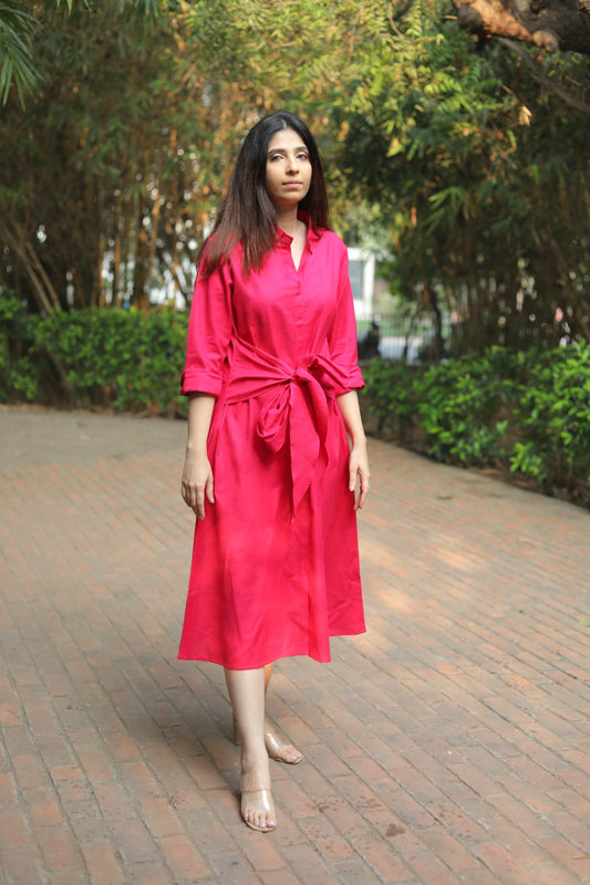 Front tie Shirt Dress