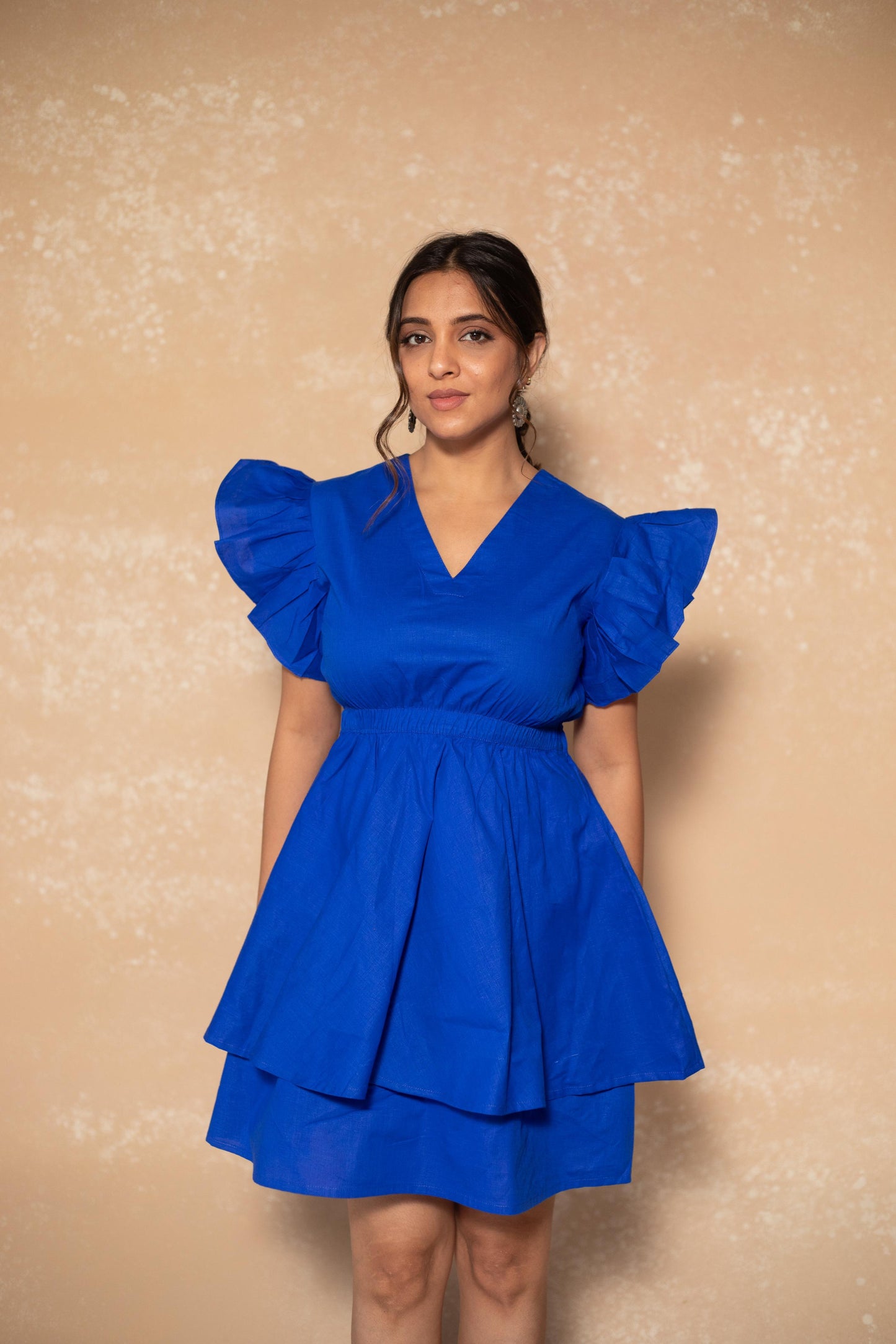 Butterfly  sleeve Royalblue Dress