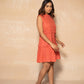 Rust orange frill Dress