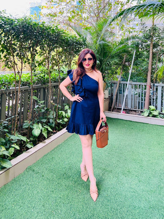 One Shoulder Ruffle Dress