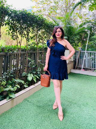 One Shoulder Ruffle Dress