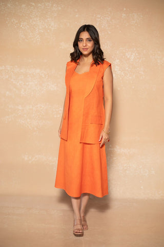 Orange  Blazer Set