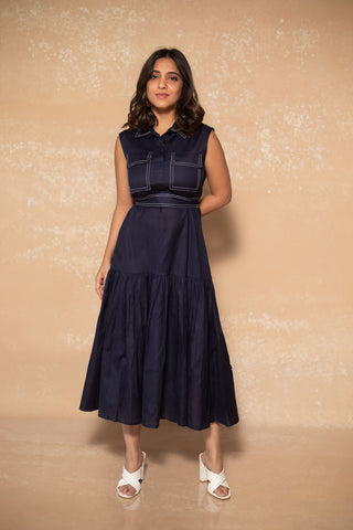 Collared Denim Dress