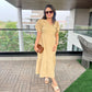 Beige Cotton A line Dress