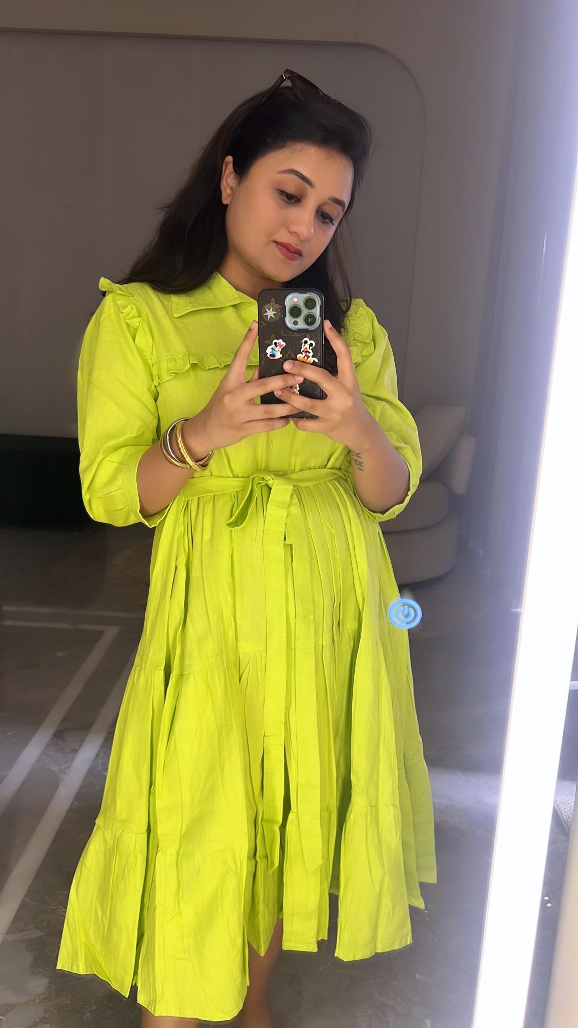 Neon Green Layered Dress