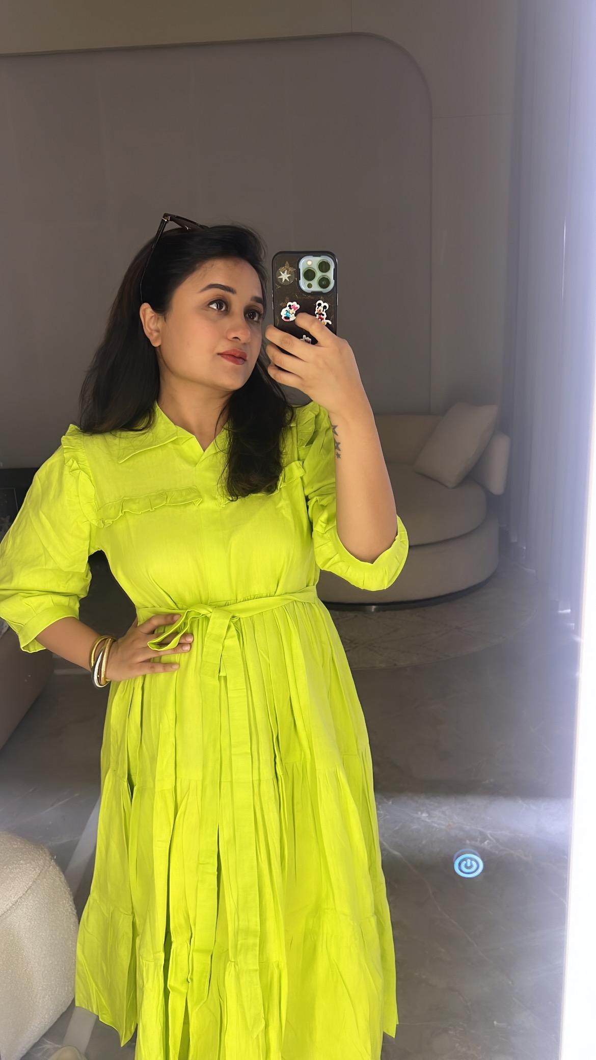 Neon Green Layered Dress Neon Green Layered Dress