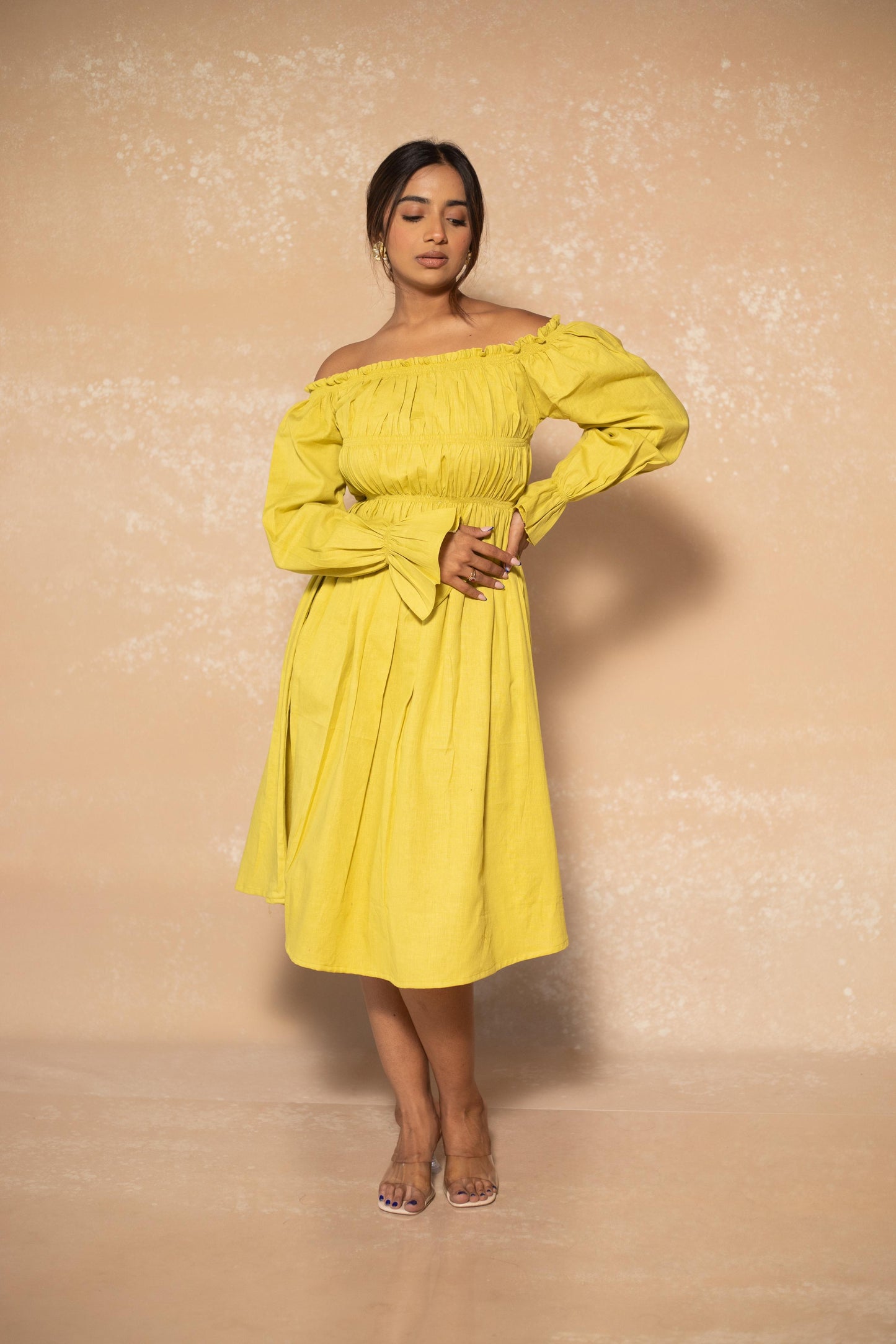 Sunflower front Pleated Dress