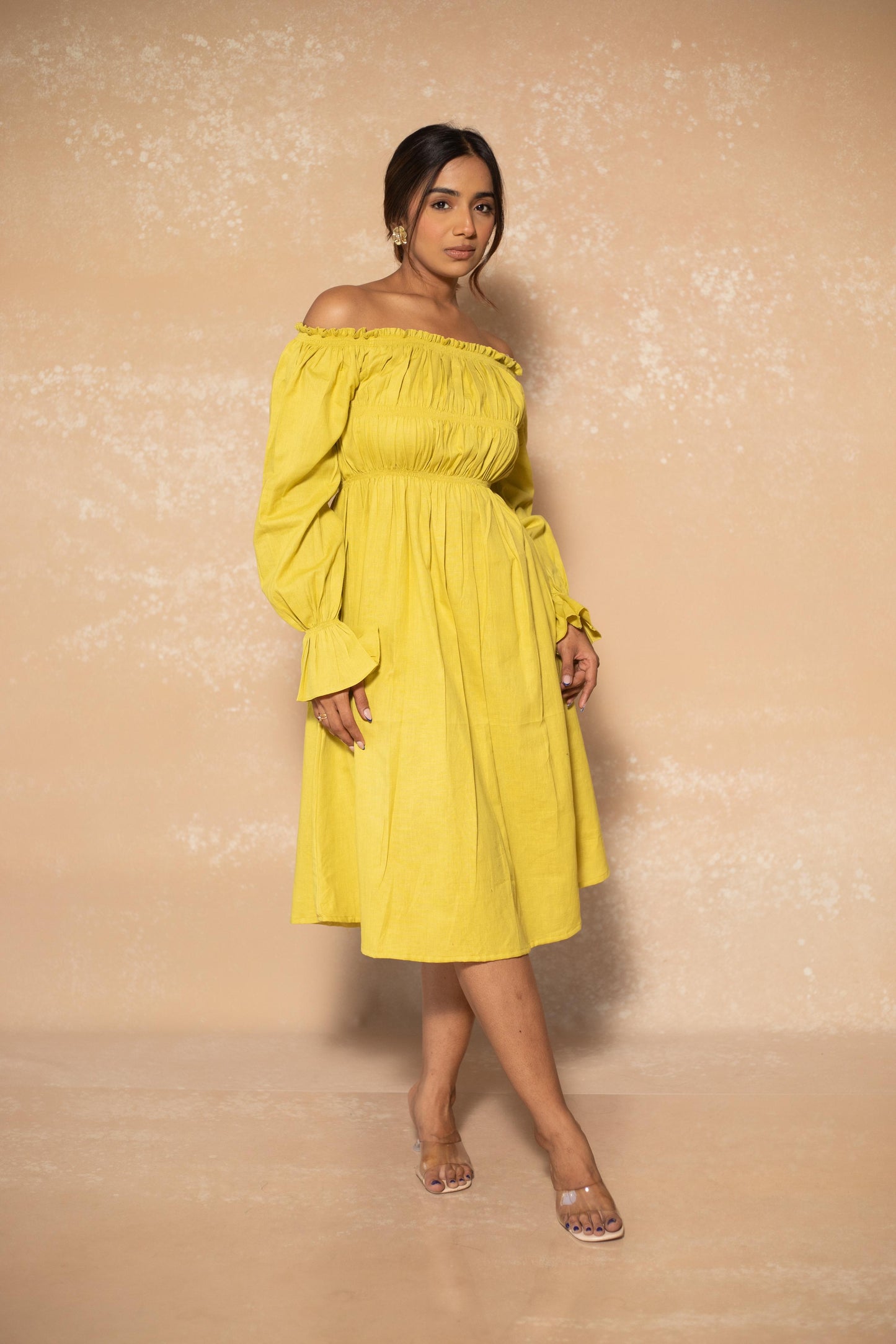 Sunflower front Pleated Dress