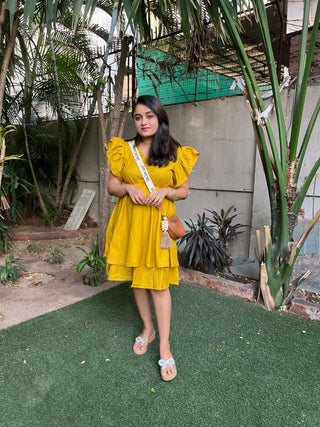 Butterfly  sleeve Royalblue Dress