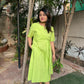 Front Tie Neon Green Dress