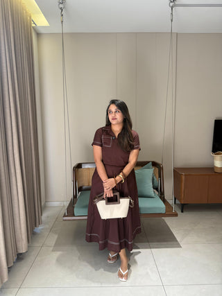 Brown Short Top & Skirt co-ord