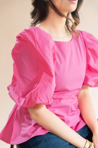 Pink Peplum Top
