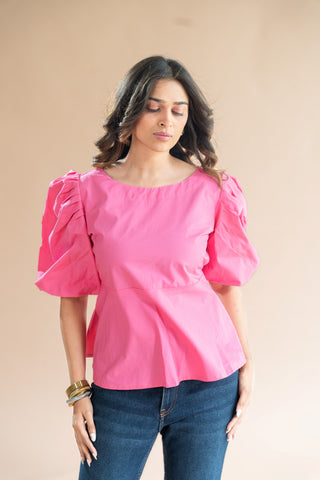 Pink Peplum Top