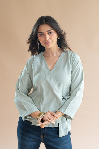 Angrakha Style Pastel Top